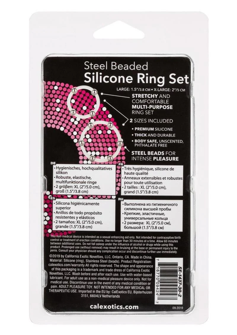 CalExotics Steel Beaded Silicone Ring Set - Image 4