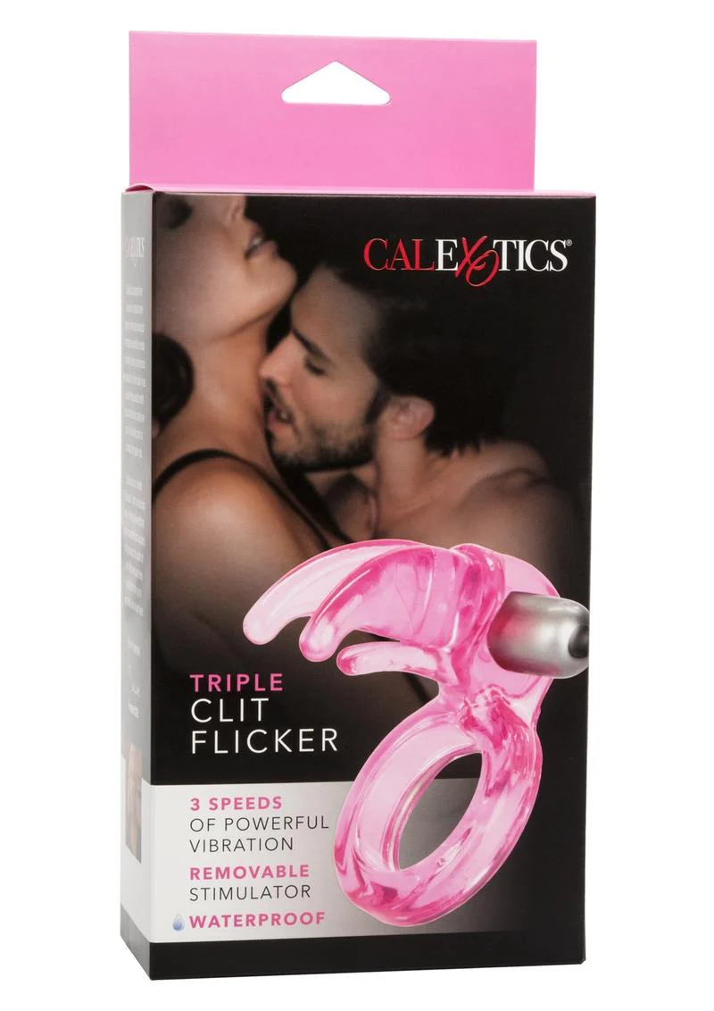 CalExotics Triple Clit Flicker Waterproof Cock Ring - Image 4