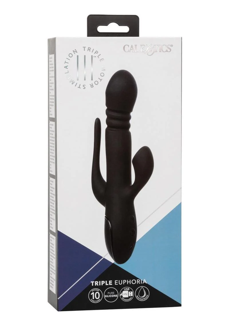 CalExotics Triple Euphoria Rechargeable Silicone Stimulating Vibrator - Image 4