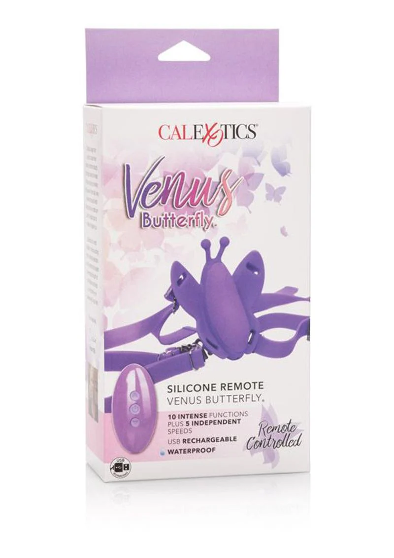CalExotics Venus Butterfly USB Rechargeable Silicone Strap-On - Image 4