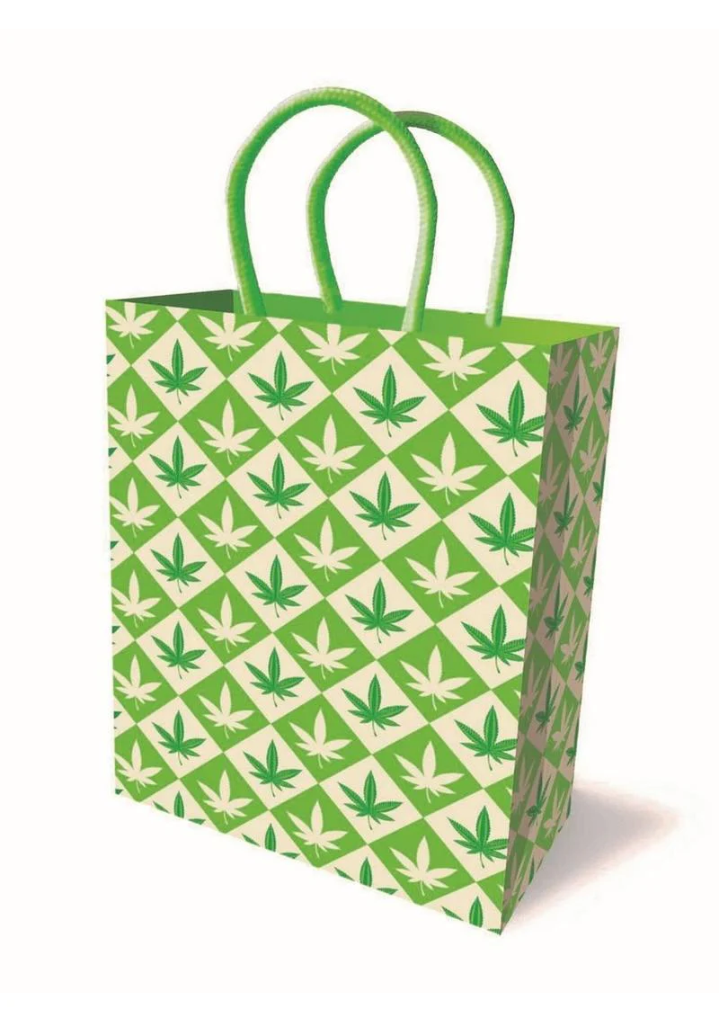 Cannabis Diamonds Gift Bag Green Leaf Design - Image 2