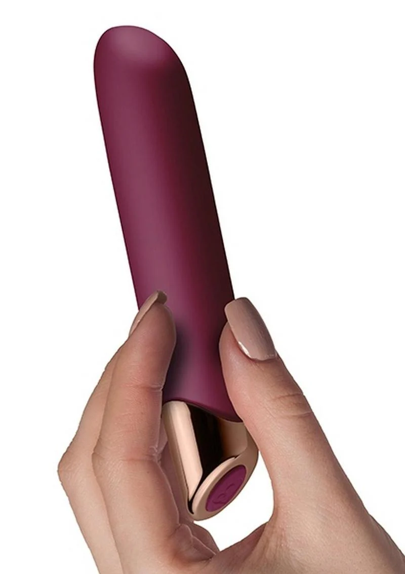 Chaiamo Rechargeable Silicone Vibrator Black with Rose Gold Accent - Image 3