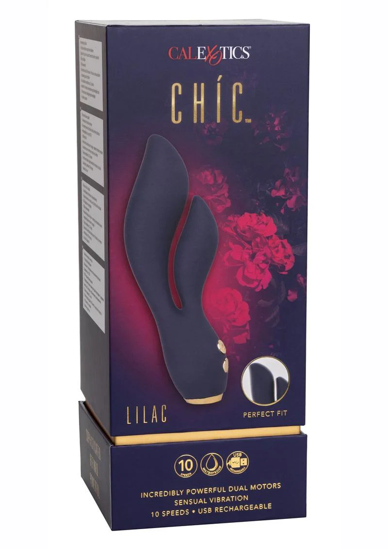 Chic Lilac Rechargeable Silicone Rabbit Vibrator - Image 3