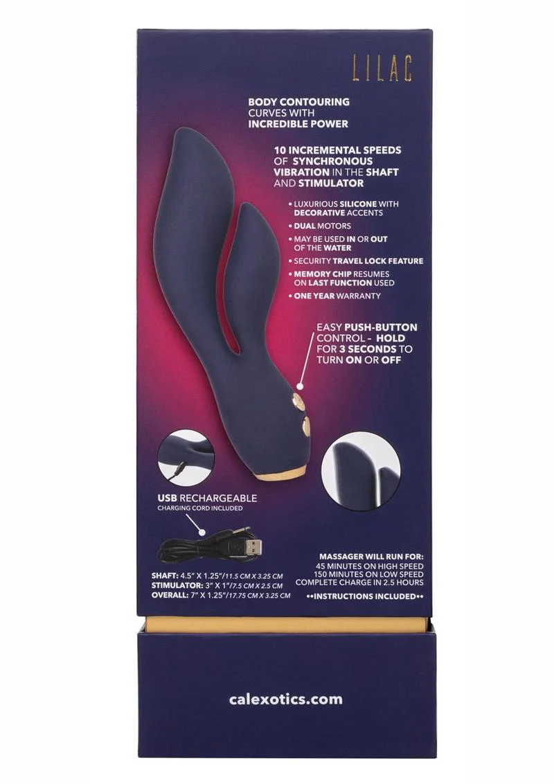 Chic Lilac Rechargeable Silicone Rabbit Vibrator - Image 4