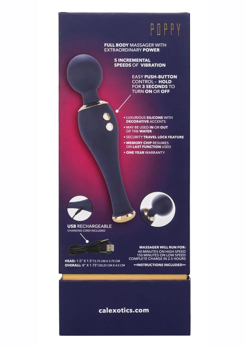 Chic Poppy Rechargeable Silicone Wand Massager - Image 3