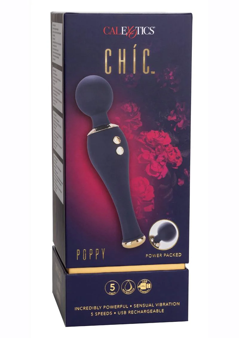 Chic Poppy Rechargeable Silicone Wand Massager - Image 4