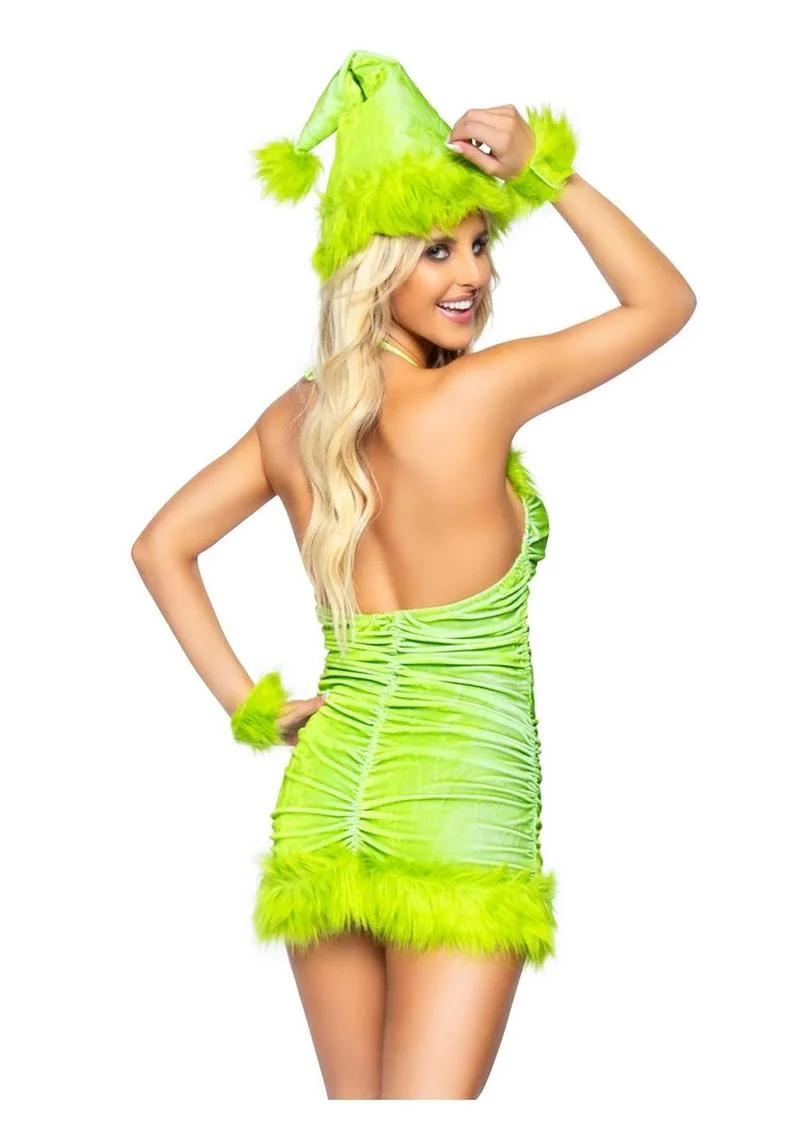 Christmas Baddie Set Ruched Velvet Dress - Image 2