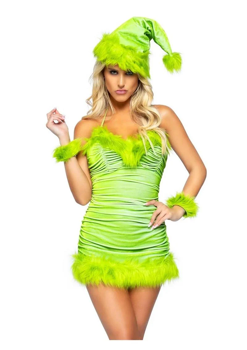 Christmas Baddie Set Ruched Velvet Dress - Image 3