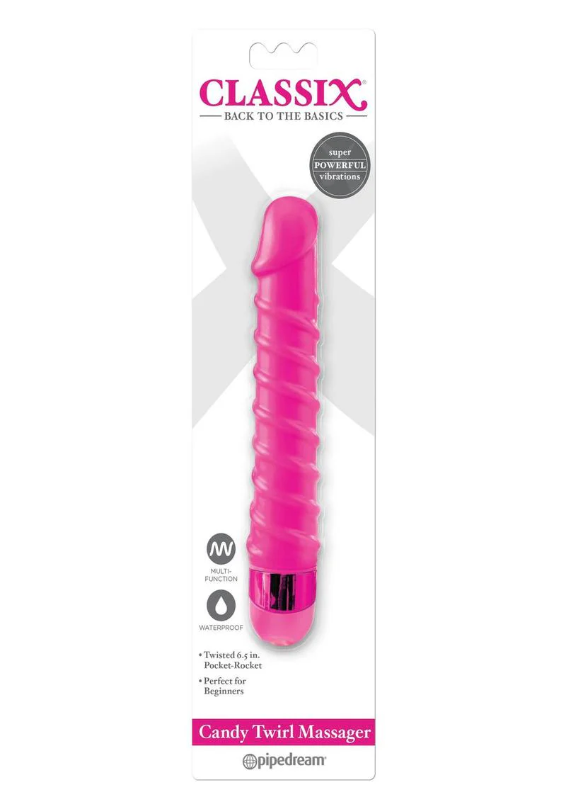 Classix Candy Twirl Massager Waterproof Vibrator - Image 3
