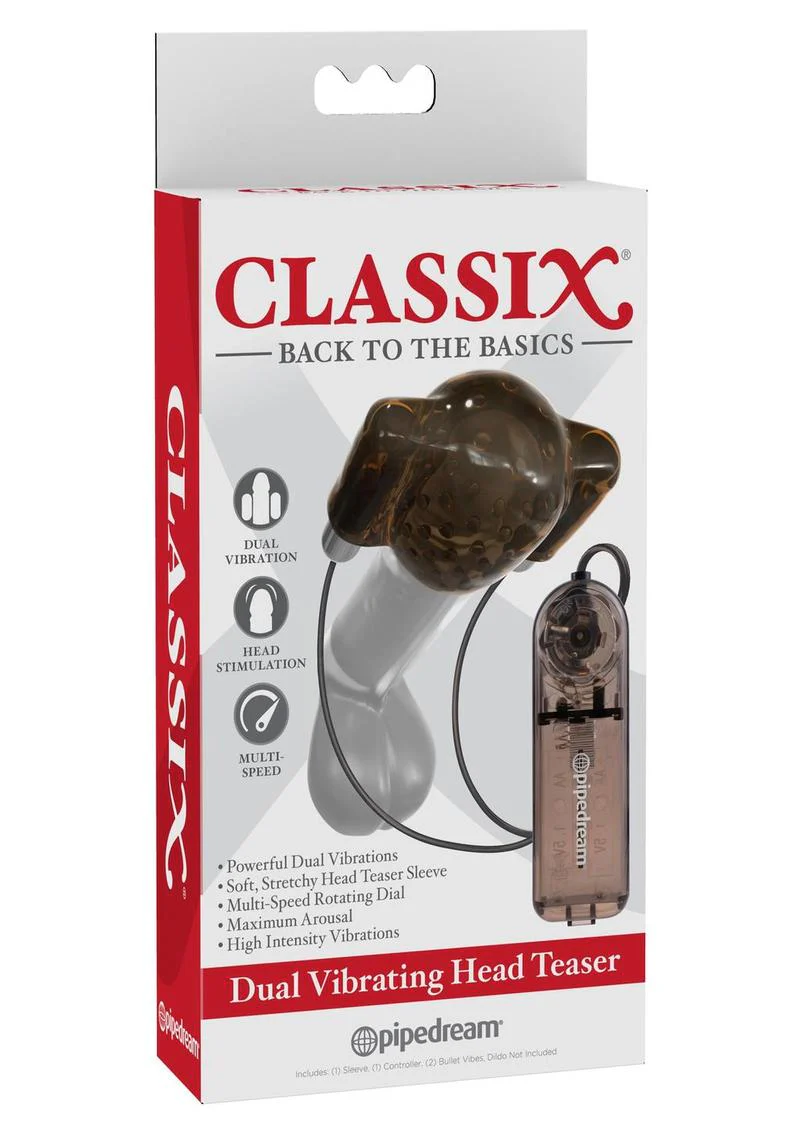 Classix Dual Vibrating Head Teaser with Remote Control Smoke - Image 3