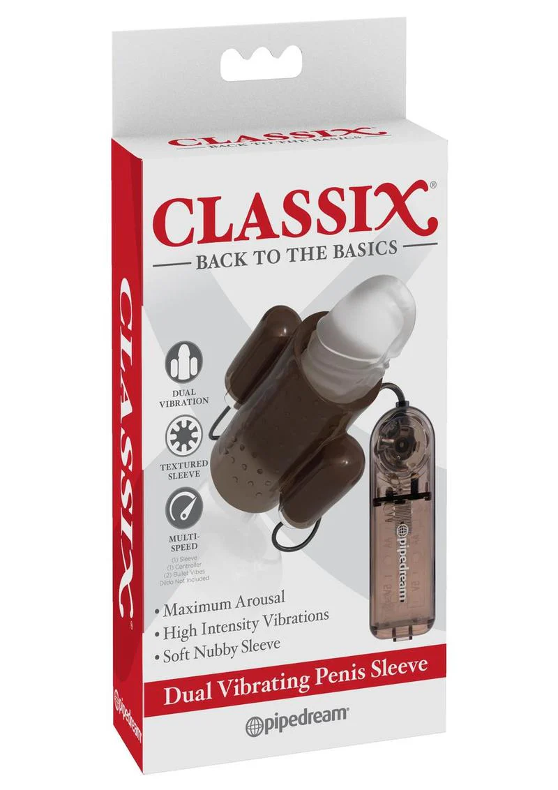 Classix Dual Vibrating Textured Penis Sleeve with Remote Control - Image 3