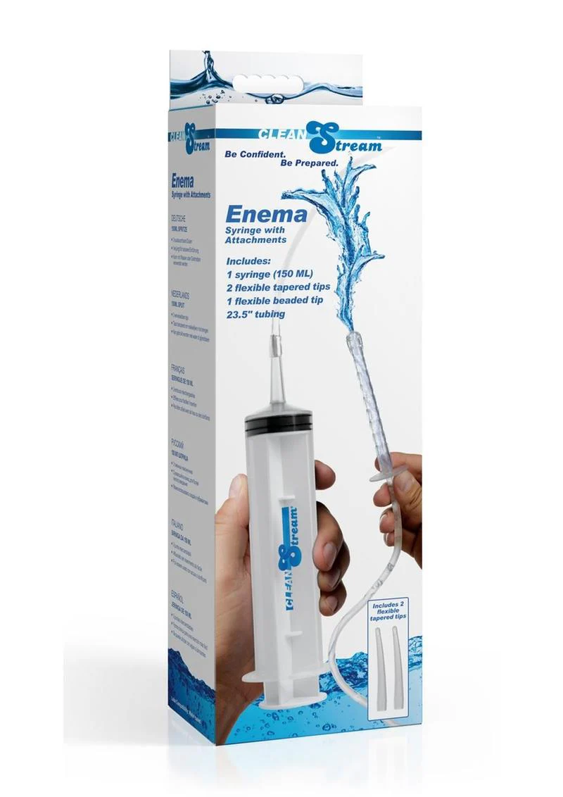 CleanStream Enema Syringe with Attachments 150ml And Flexible Tips - Image 2