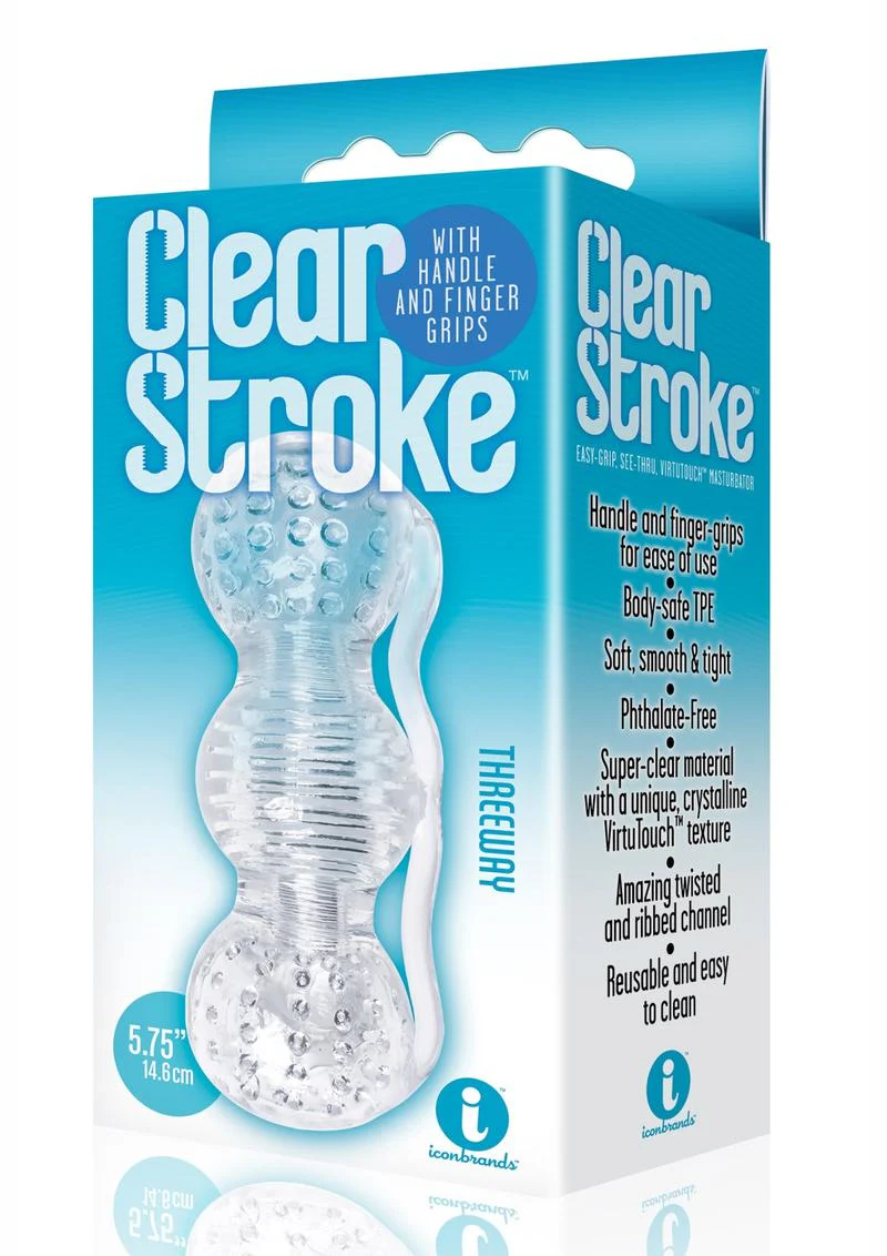 Clear Stroke Threeway Masturbator Soft-Tight And Reusable Male Stroker - Image 2