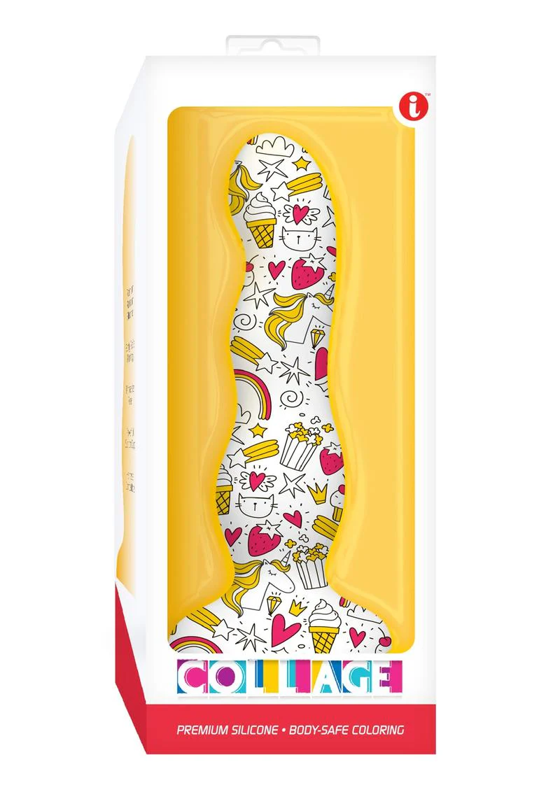 Collage Cupcakes and Unicorns Curvy Dildo - Image 2