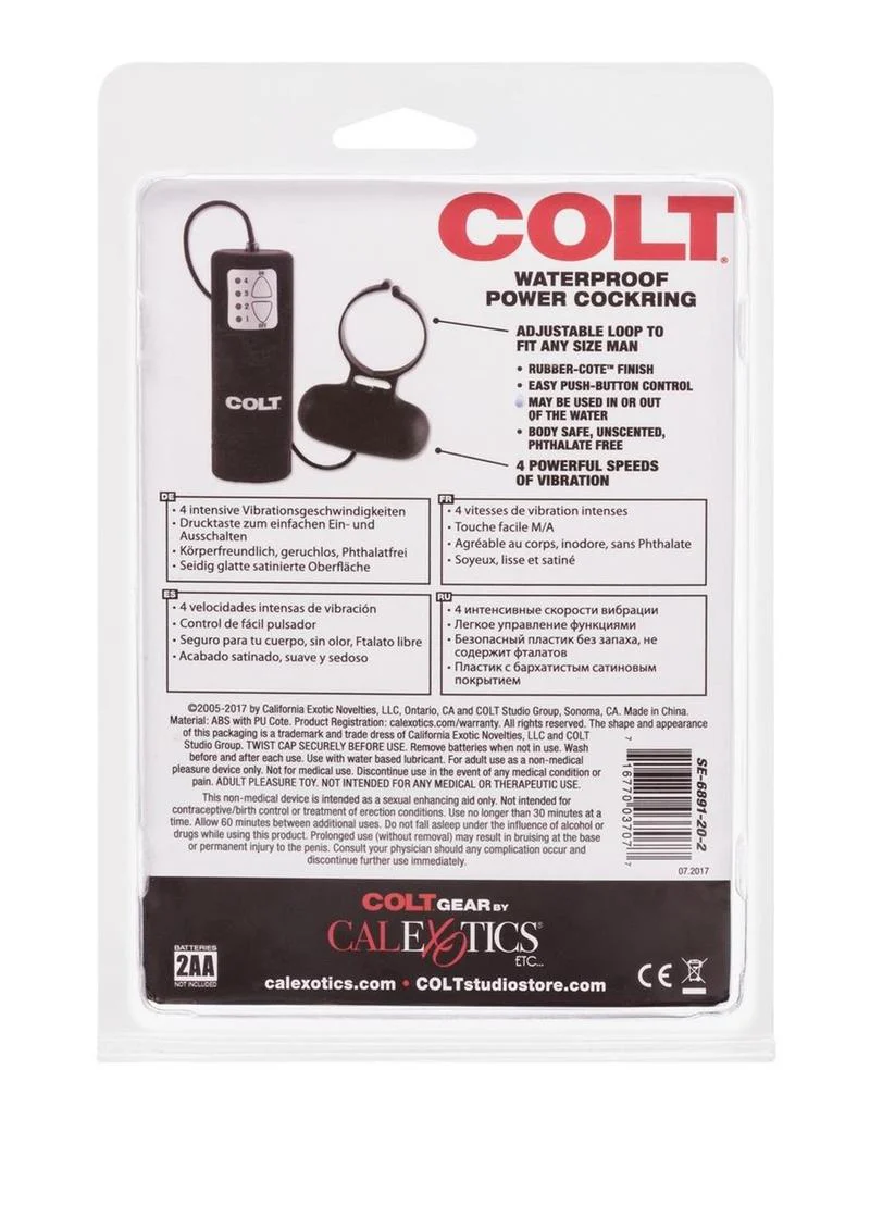 Colt Waterproof Power Vibrating Cock Ring with Wired Remote Control - Image 3