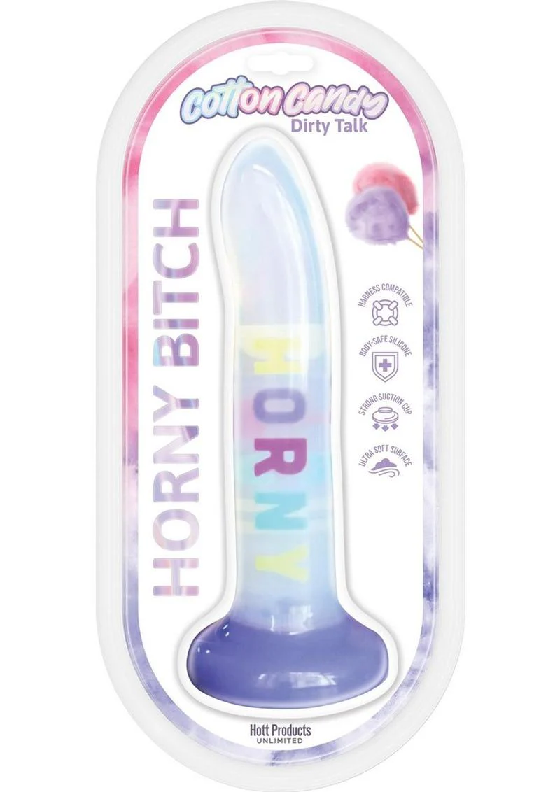Cotton Candy Dirty Talk "Horny Bitch" Silicone Dildo - Image 2