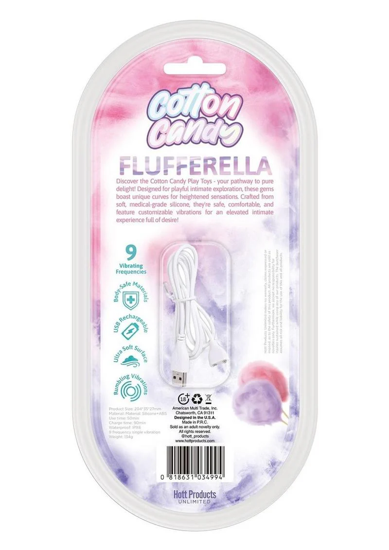 Cotton Candy Flufferella Silicone Vibrator Fuchsia Aqua - Image 3