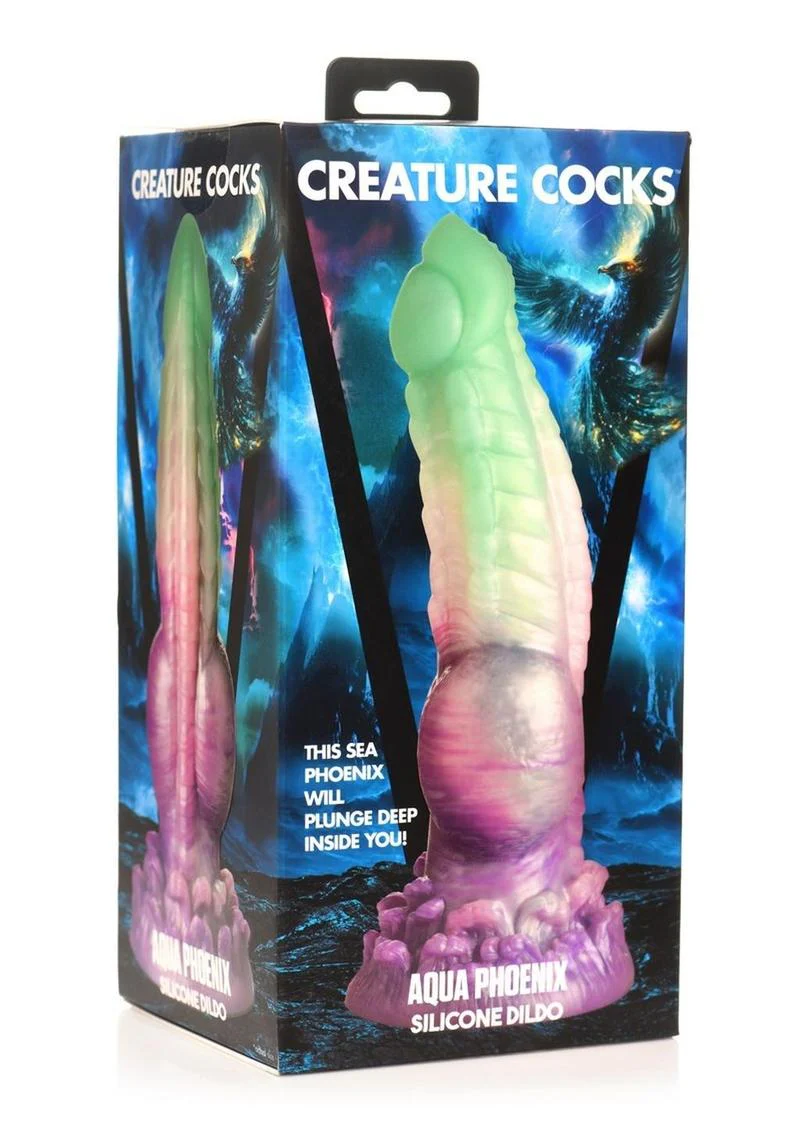 Creature Cocks Aqua Phoenix Silicone Dildo With Powerful Stimulation - Image 4