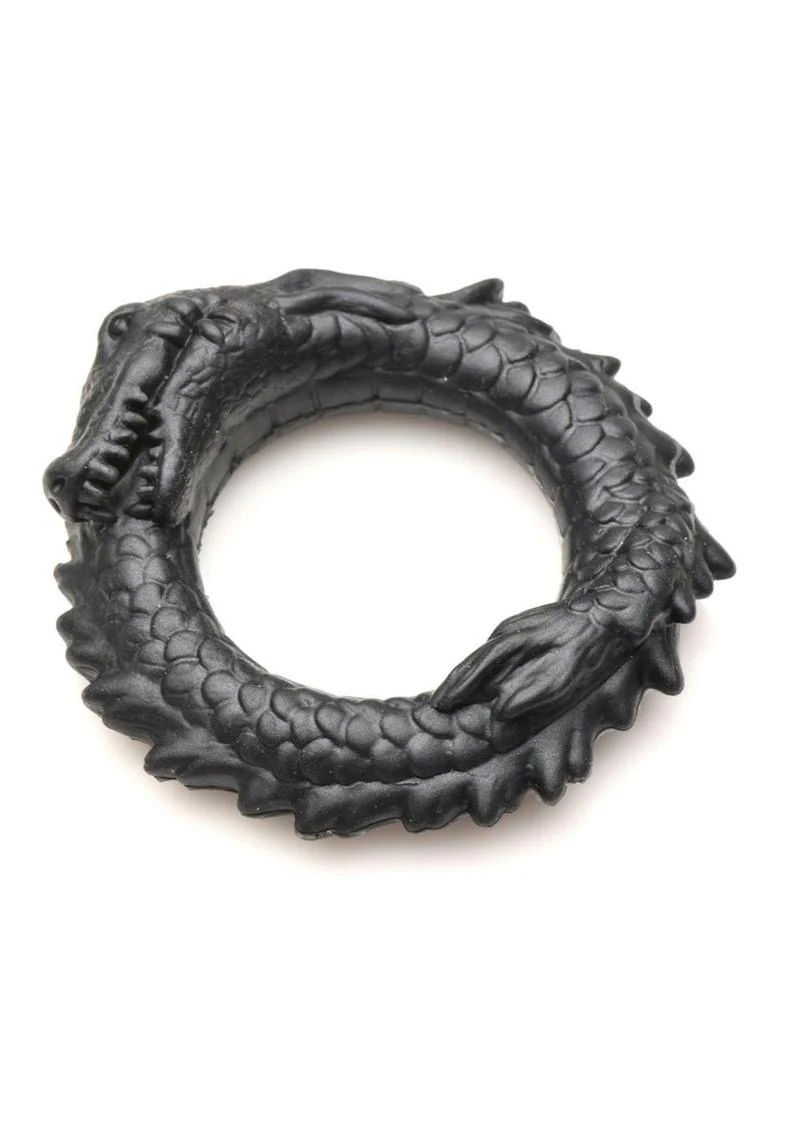 Creature Cocks Black Caiman Silicone Cock Ring Unique Design - Image 2