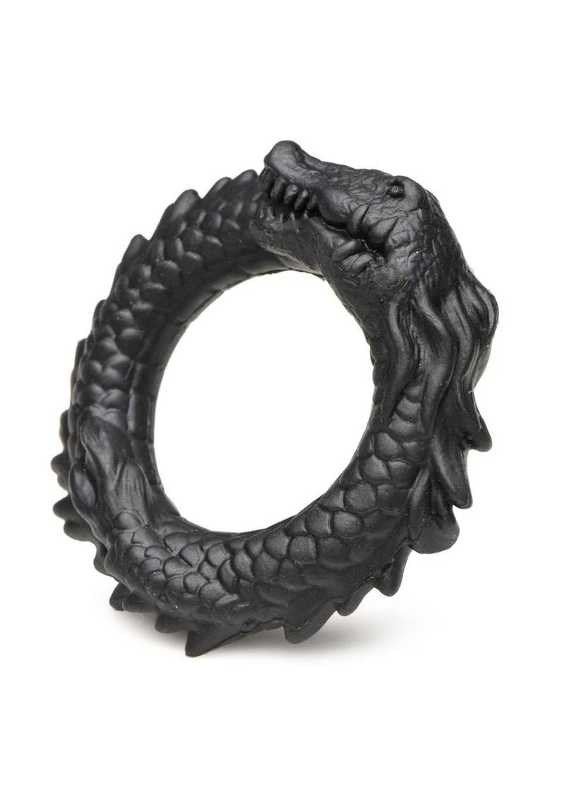 Creature Cocks Black Caiman Silicone Cock Ring Unique Design - Image 3