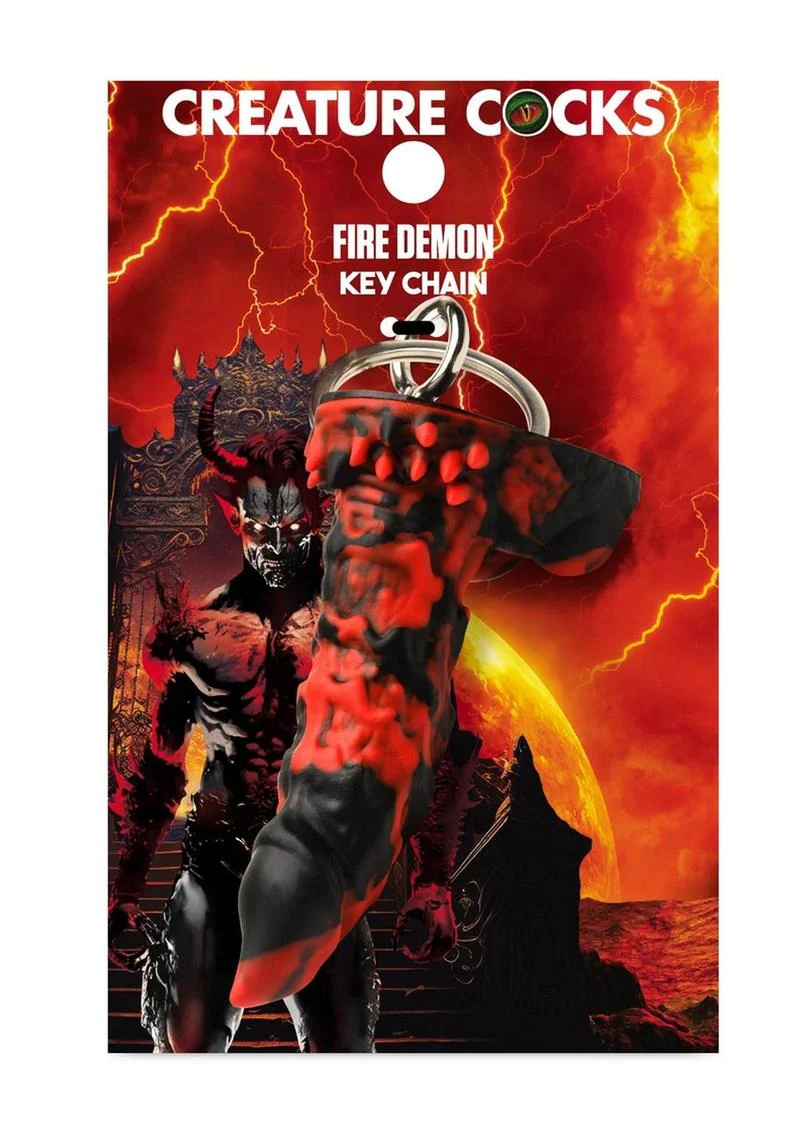 Creature Cocks Fire Demon Keychain With Durable Material - Image 4