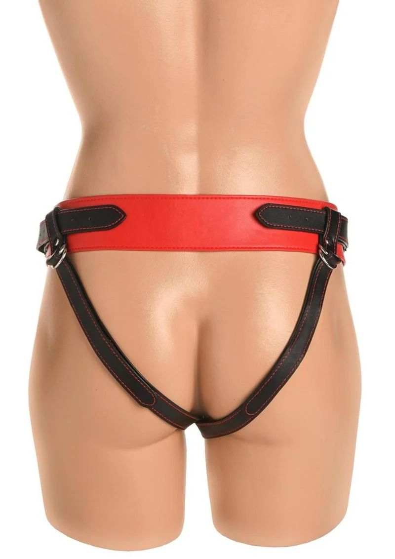 Creature Cocks Horny Devil Red and Black Adjustable Strap-On Harness - Image 3