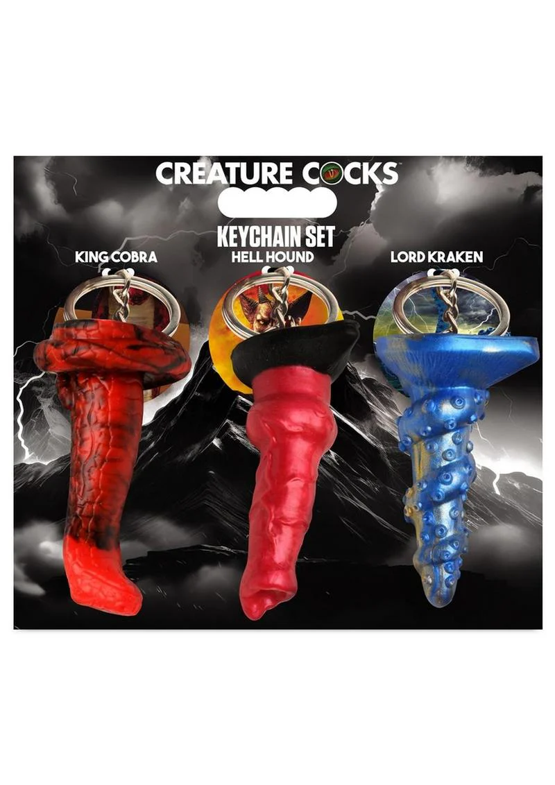 Creature Cocks Keychain Set King Cobra Hell Hound nd Lord Kraken - Image 4