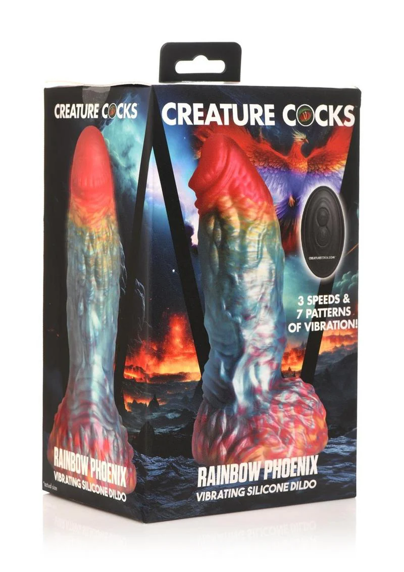 Creature Cocks Rainbow Phoenix Vibrating Silicone Dildo - Image 4