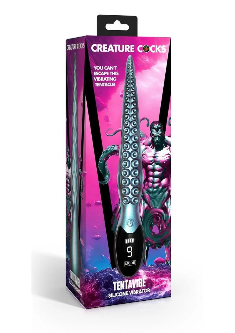 Creature Cocks Tentavibe Rechargeable Silicone Vibrator Teal - Image 4