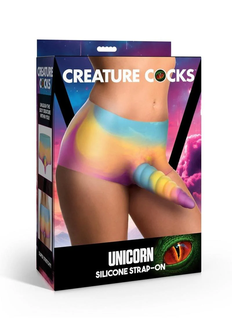 Creature Cocks Unicorn Silicone Strap-On Multicolor Fantasy - Image 4