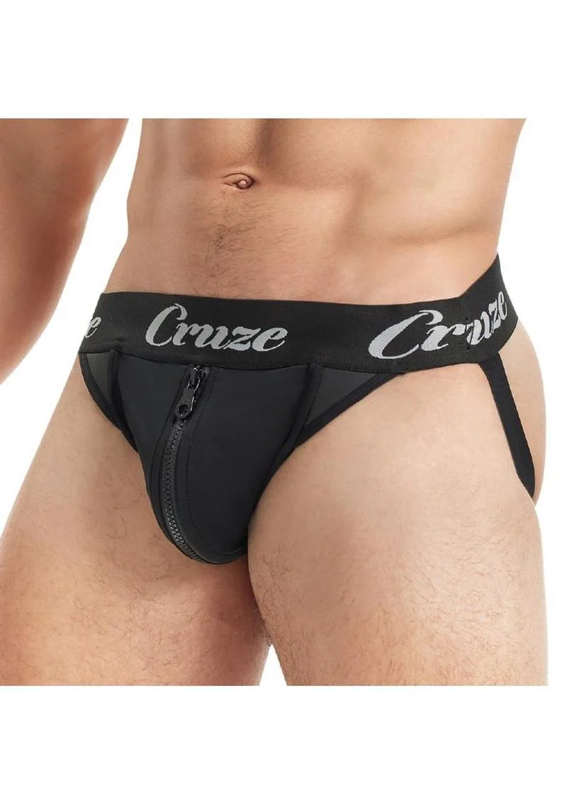 Cruze Zip Down Neoprene Jockstrap Fetish Zipper Jock for Men - Image 3