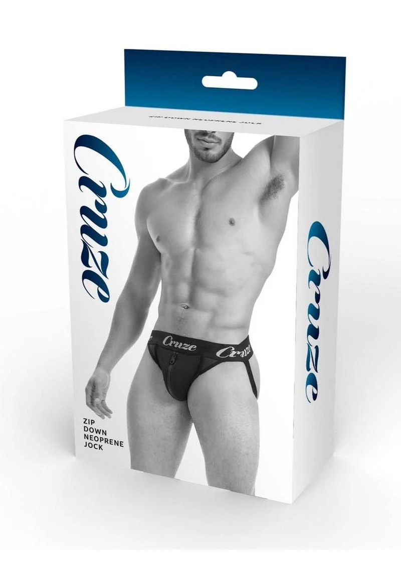 Cruze Zip Down Neoprene Jockstrap Fetish Zipper Jock for Men - Image 4