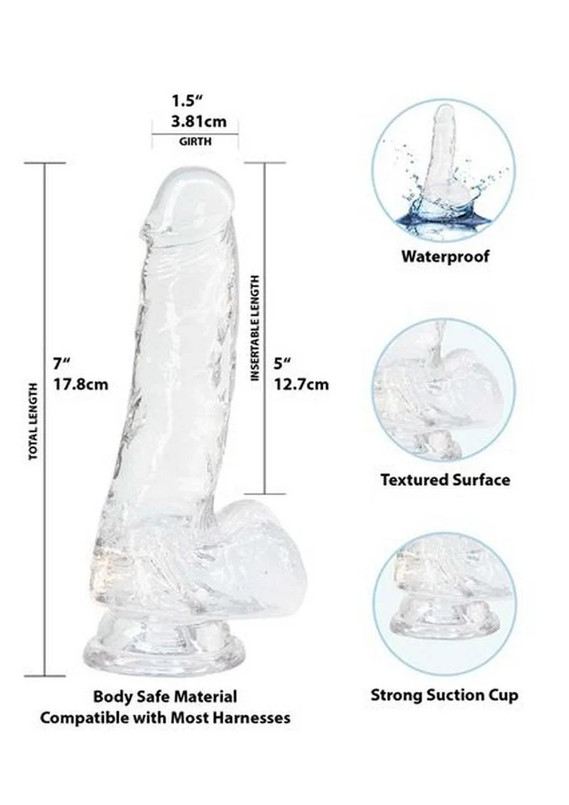 Crystal Addiction Clear Dildo With Balls - Image 6