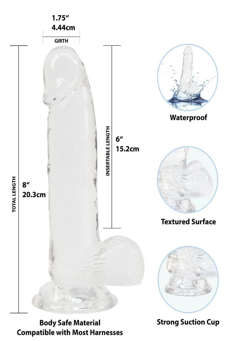 Crystal Addiction Clear Dildo With Balls - Image 7
