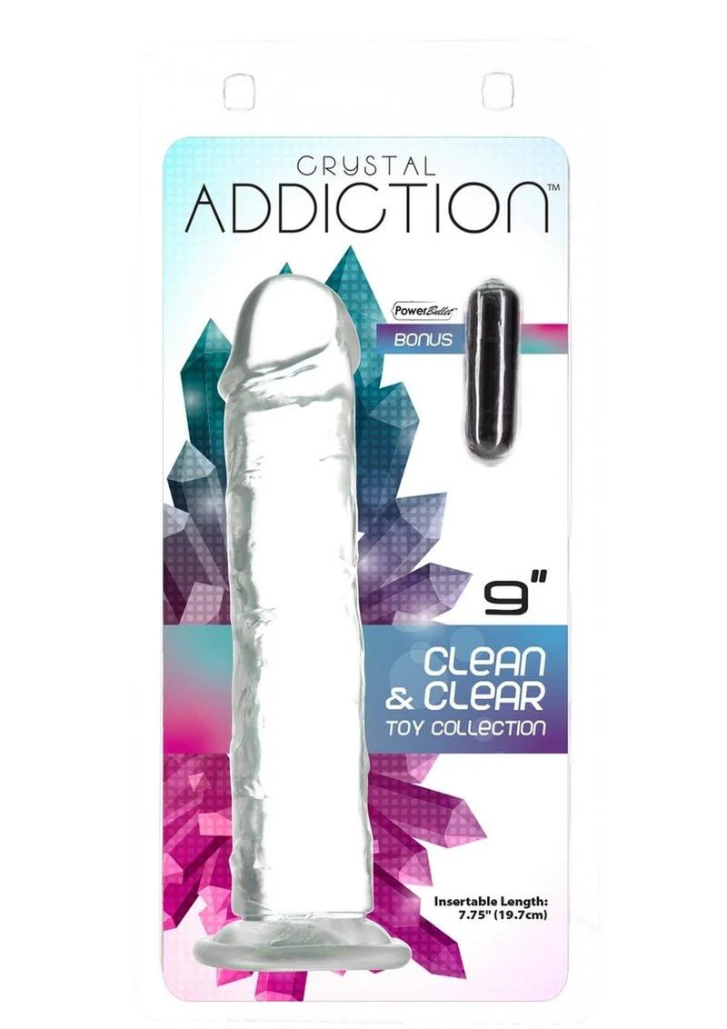 Crystal Addiction Vibrating Vertical Dong with Power Bullet - Image 3