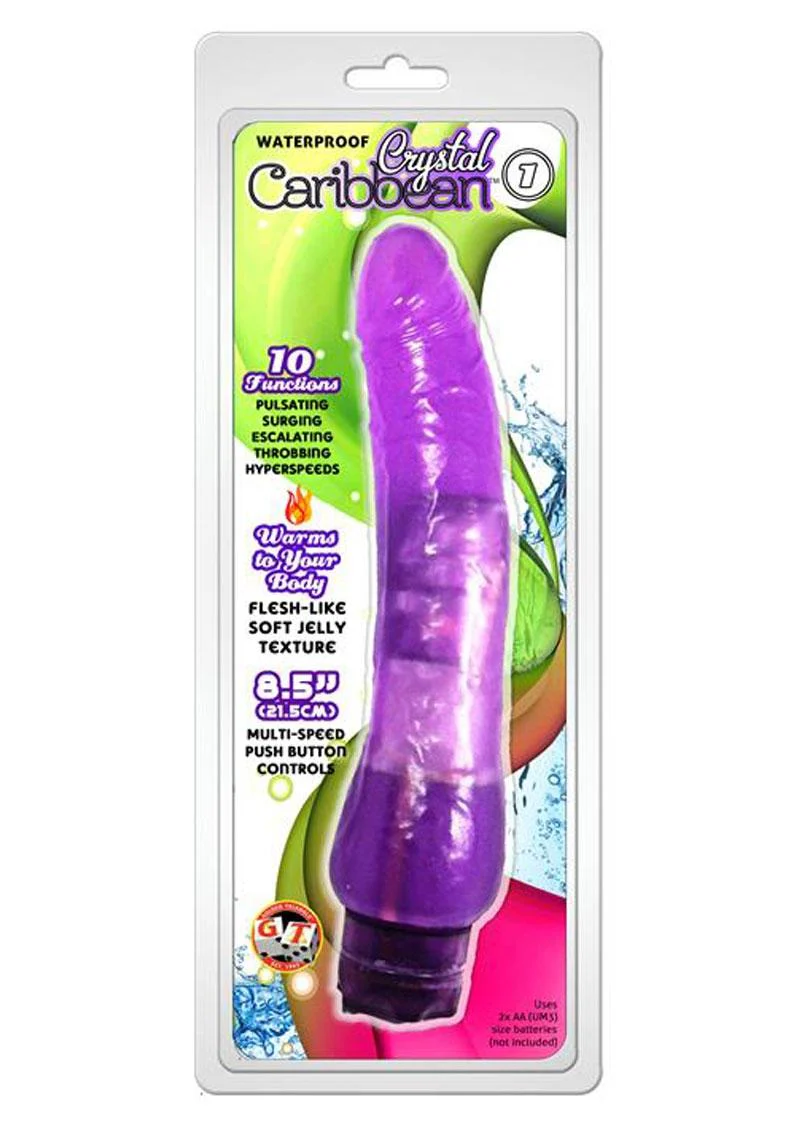 Crystal Caribbean 7 Jelly Vibrator 10 Functions Waterproof - Image 2