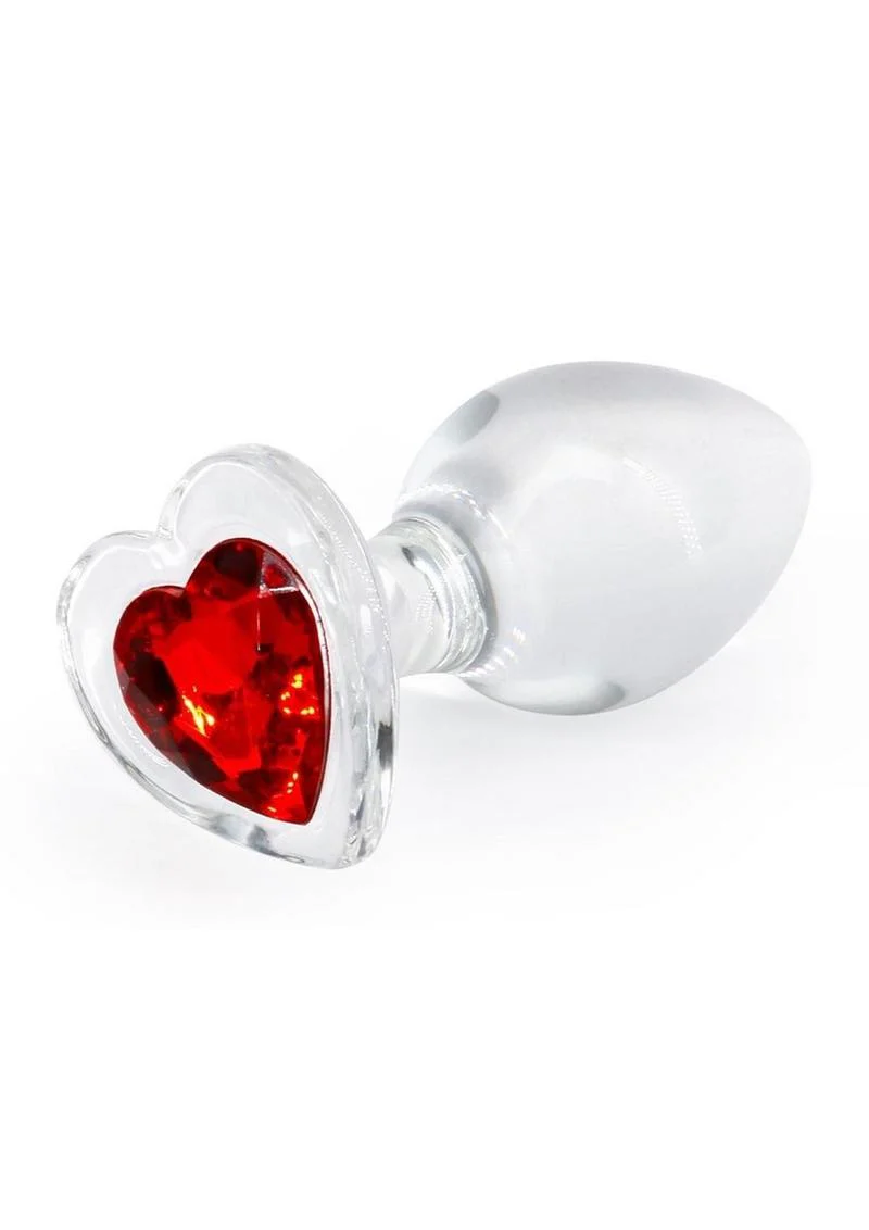 Crystal Desires Red Heart Glass Anal Plug by NS Novelties - Image 3