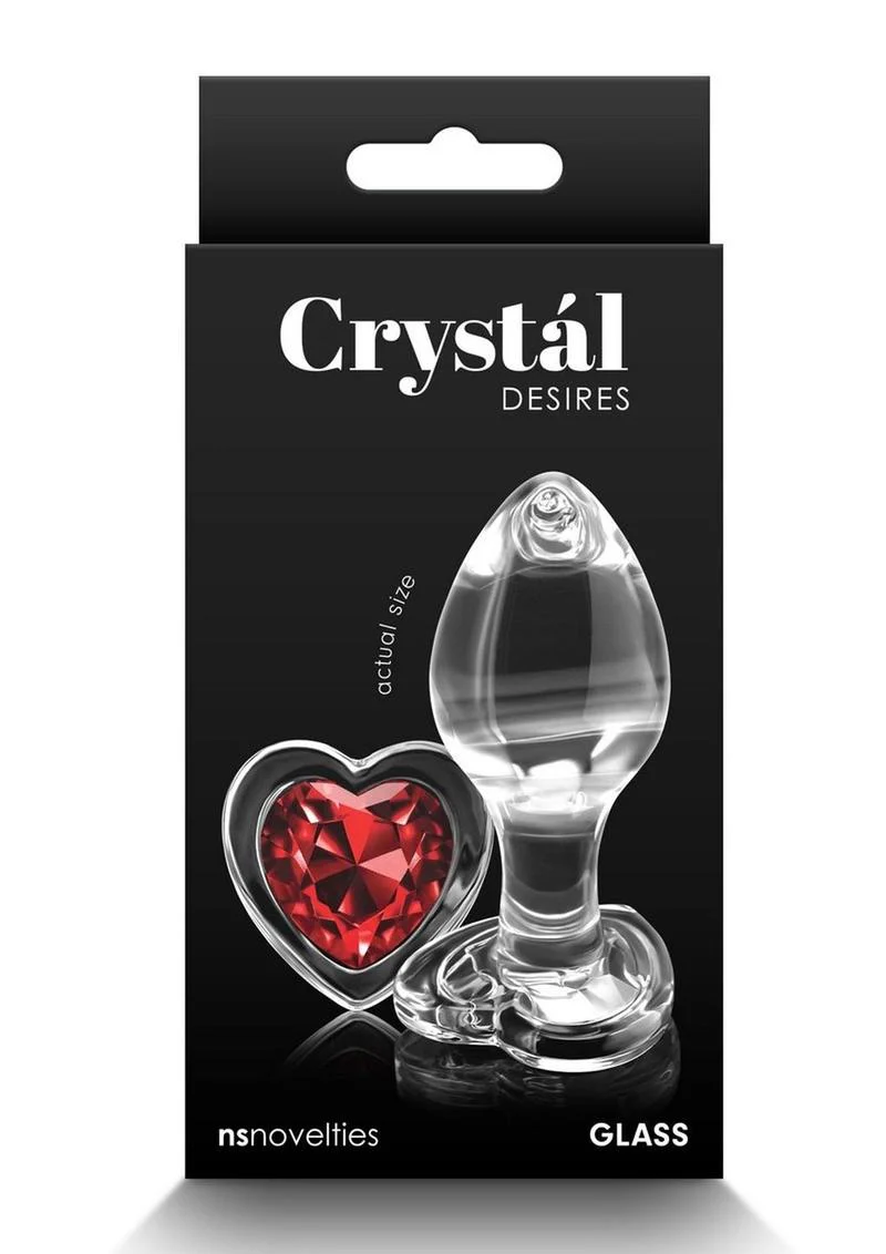 Crystal Desires Red Heart Glass Anal Plug by NS Novelties - Image 7