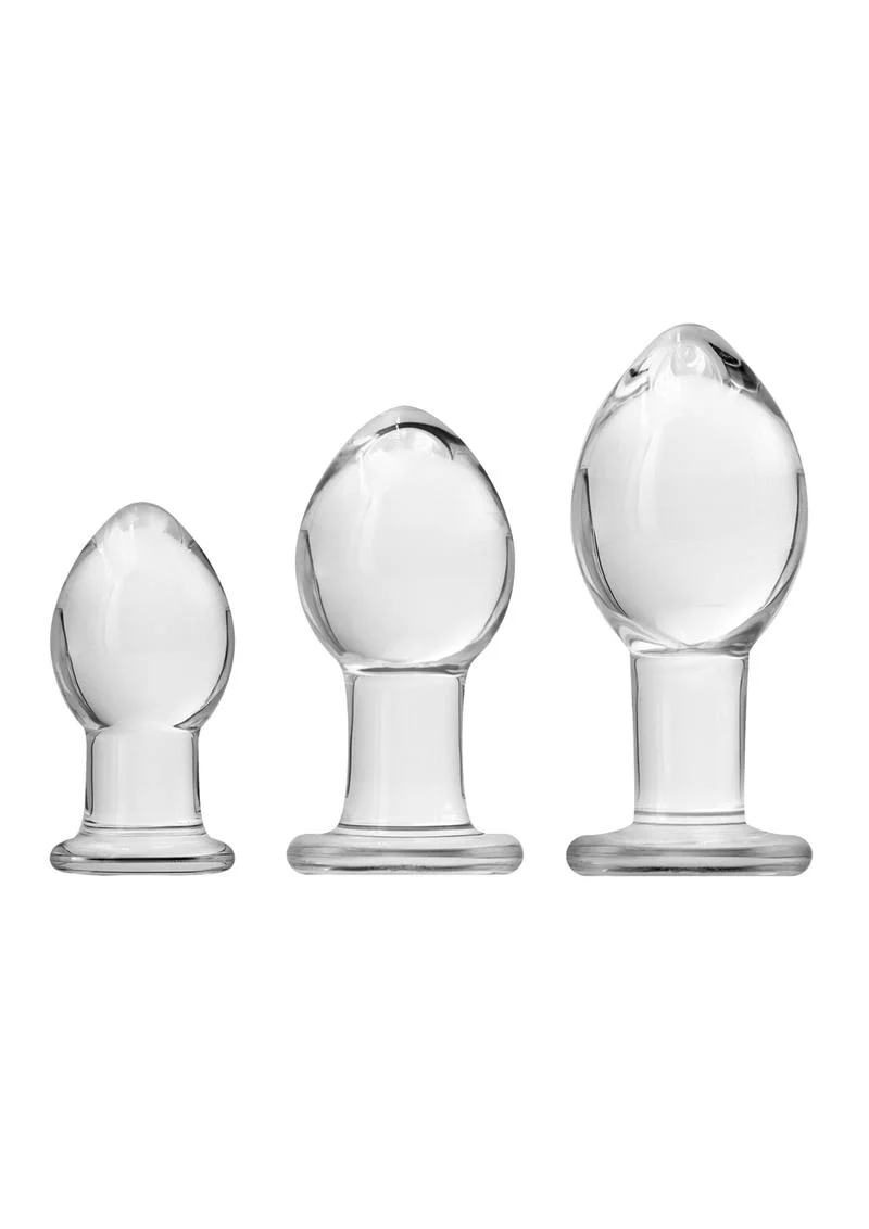 Crystal Premium Glass Trainer Kit Clear Butt Plug - Image 2