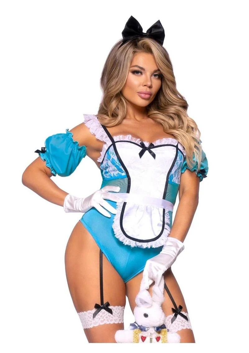 Curious Miss Alice Lace-Trimmed Garter Bodysuit - Image 6