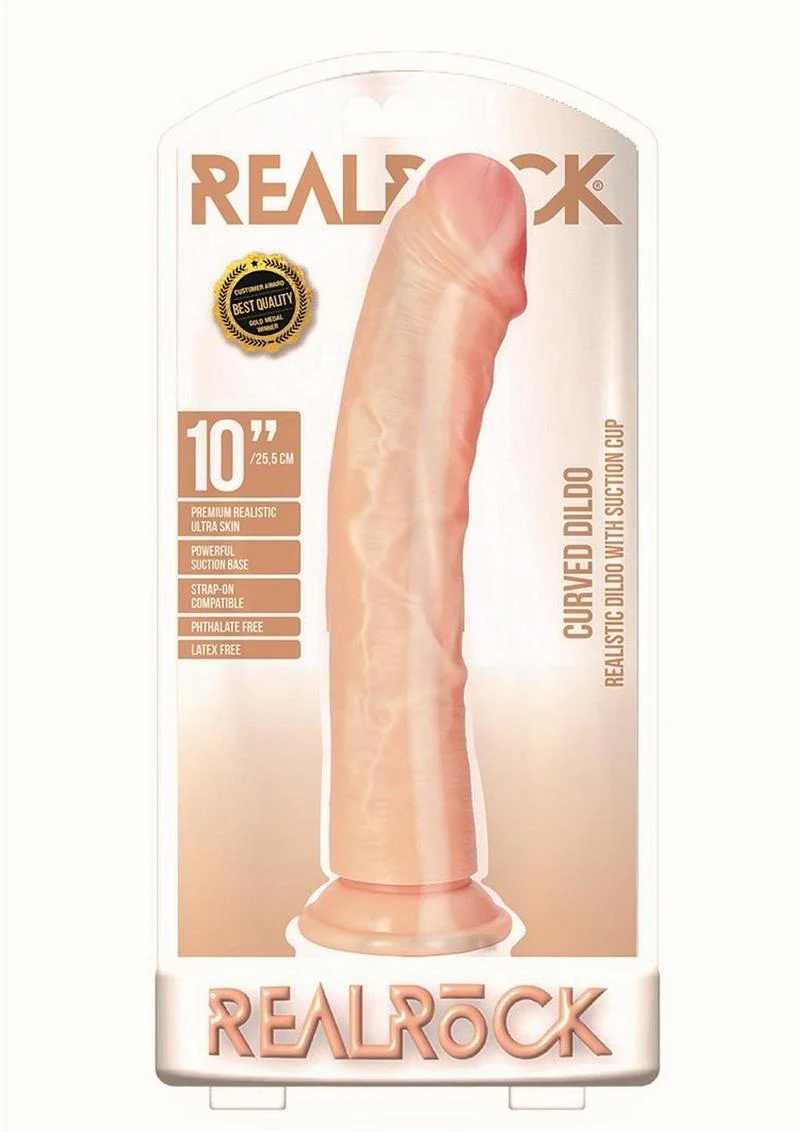 Curved Realistic Dildo with Suction Cup By Realrock - Image 29
