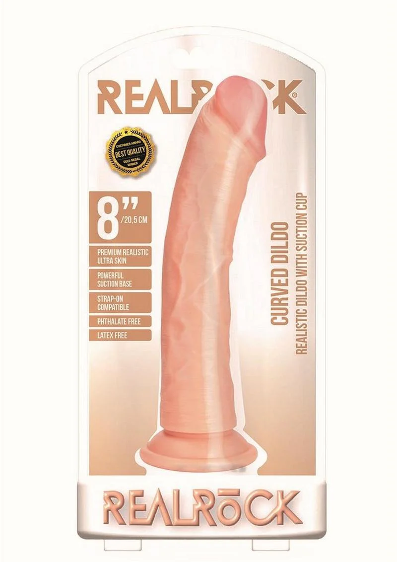 Curved Realistic Dildo with Suction Cup By Realrock - Image 34