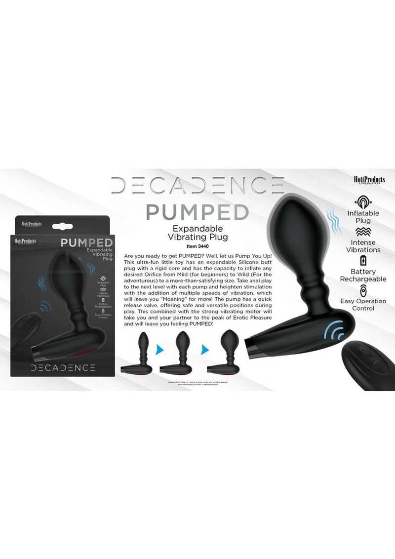 Decadence Pumped Expandable Silicone Vibrating Butt Plug - Image 2