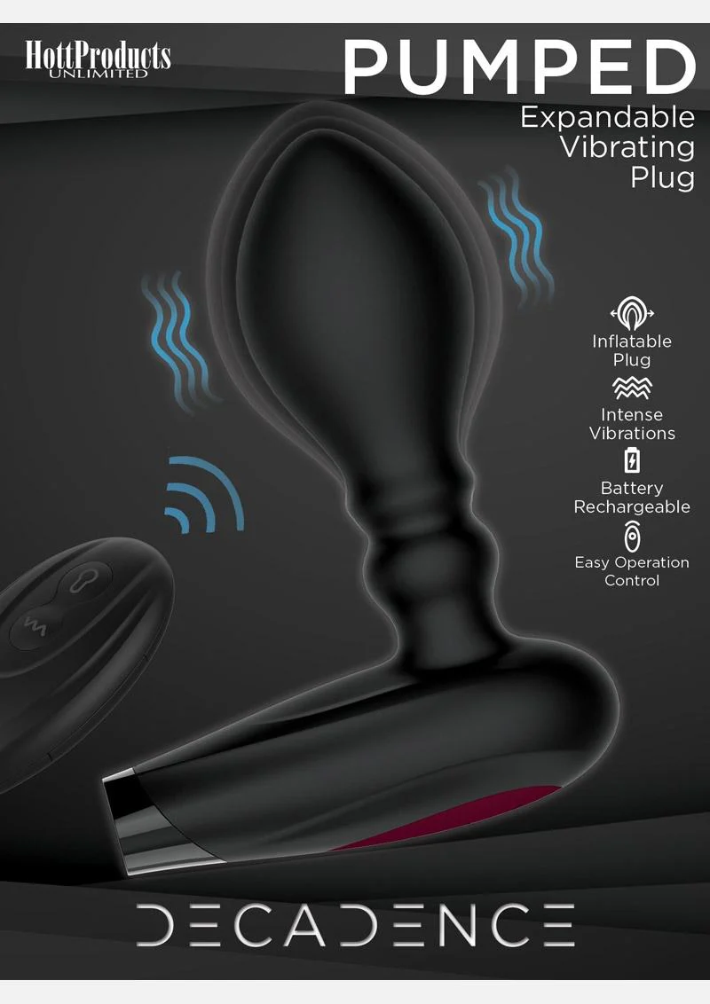 Decadence Pumped Expandable Silicone Vibrating Butt Plug - Image 3