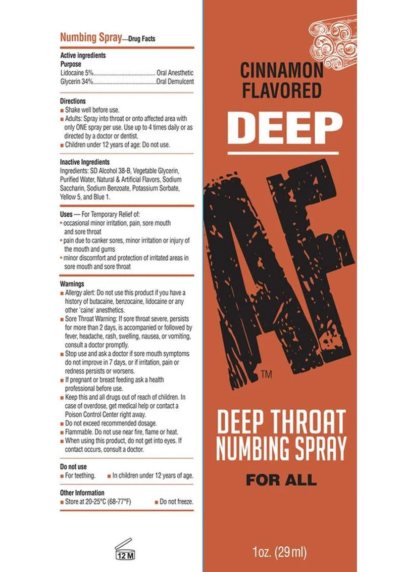 Deep AF Deep Throat Numbing Spray Cinnamon - Image 3