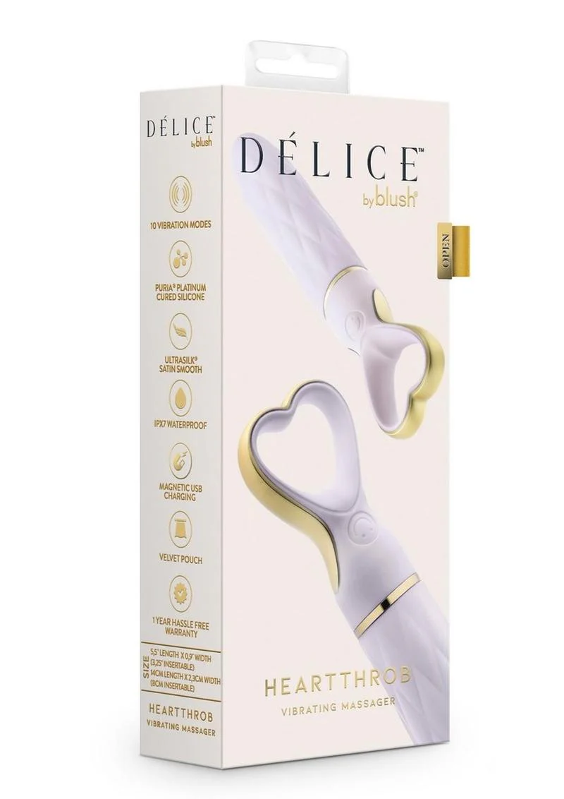 Délìce Heartthrob Rechargeable Silicone Vibrating Massager Lavender - Image 4