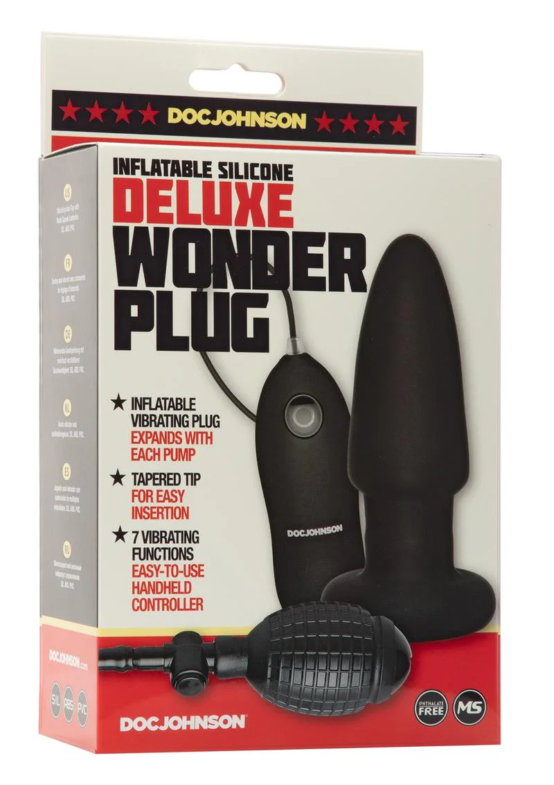 Deluxe Wonder Plug Inflatable Silicone Vibrating Plug with Remote Control - Image 3