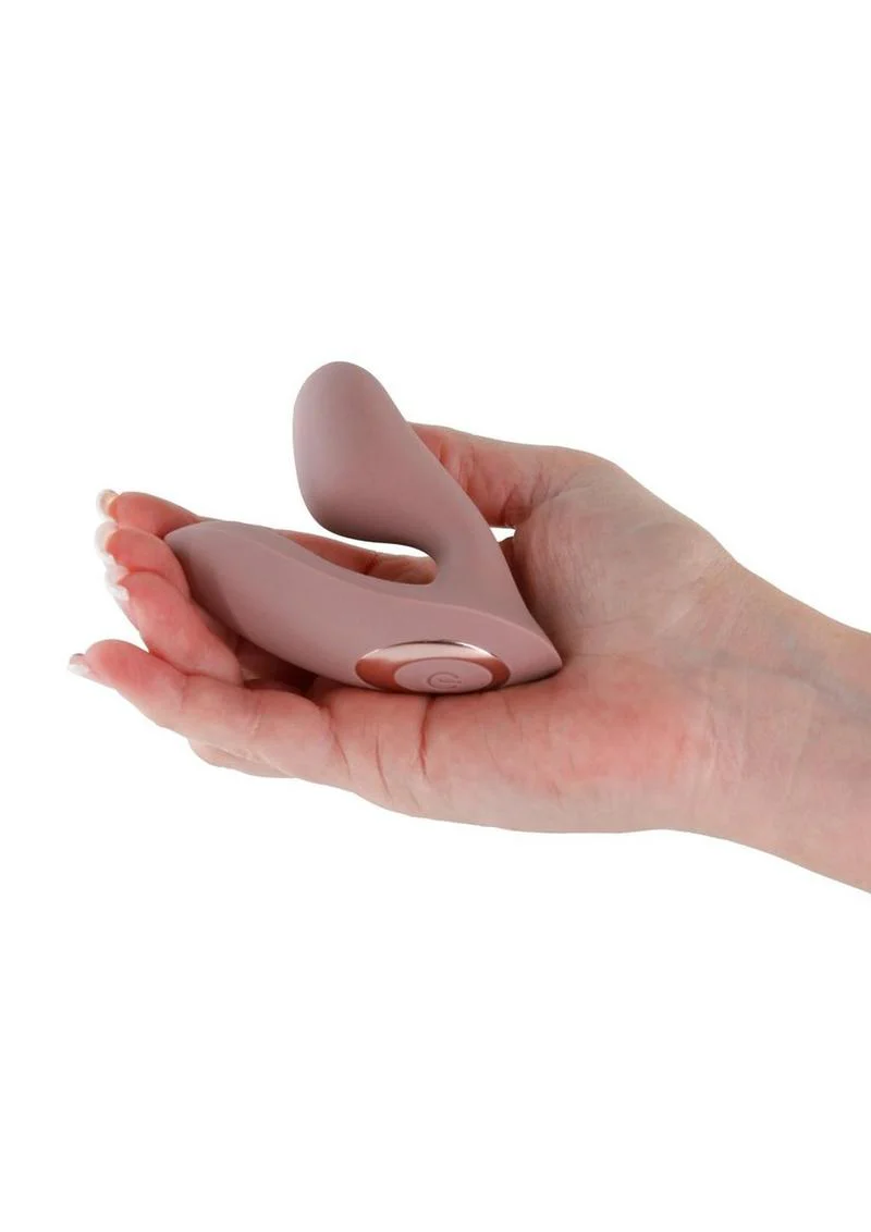 Desire Demure Rechargeable Silicone Vibrator With Clitoral Stimulator - Image 2