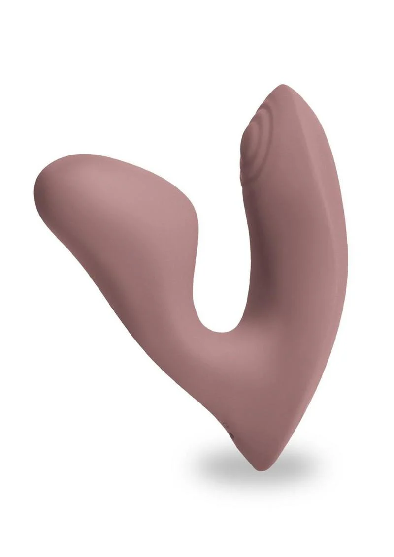 Desire Demure Rechargeable Silicone Vibrator With Clitoral Stimulator - Image 3