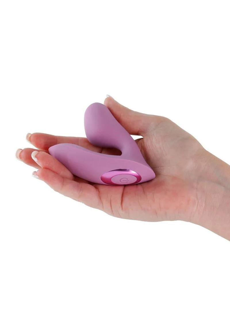 Desire Demure Rechargeable Silicone Vibrator With Clitoral Stimulator - Image 4